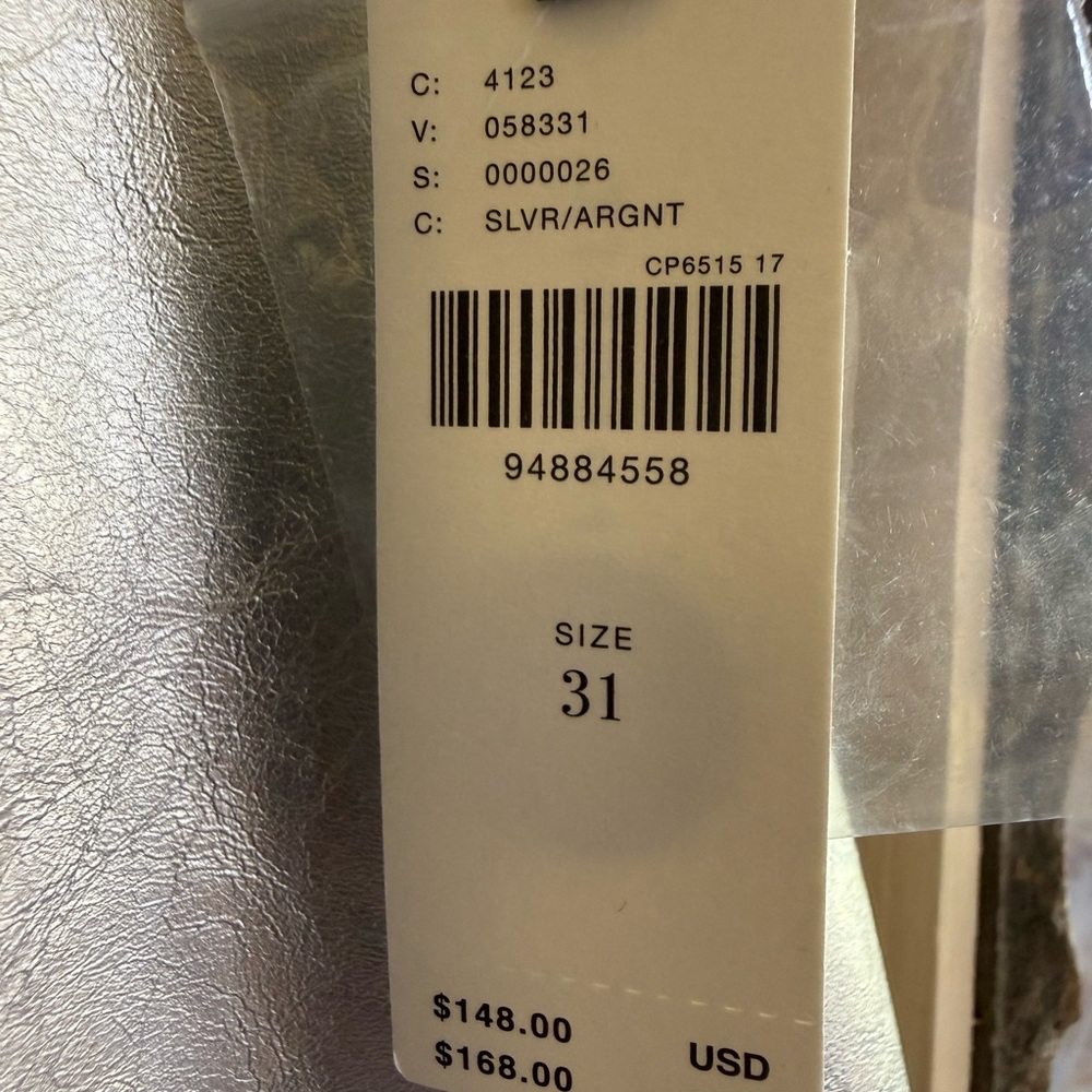 Anthropologie Colette Wide-Leg Faux Leather Pants in Metallic Silver - Picture 3 of 8